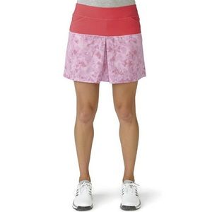 ADIDAS Golf Tour Mixed Print Pull On Skort Raspberry Rose Pleated Size M
